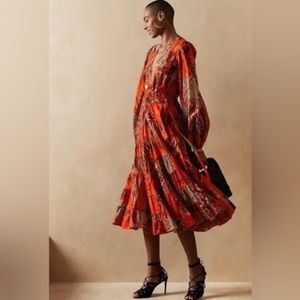 Banana Republic stampa wrap dress